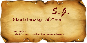 Sterbinszky János névjegykártya